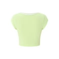 thumbnail image 5 of Franhais Women Summer Causual T-shirt, Short Sleeve U Neck Contrast Color Crop Top, 5 of 9