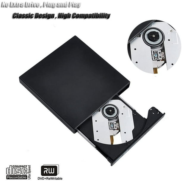 Lecteur CD DVD Externe, Blingco USB 2.0 Slim Protable Lecteur CD
