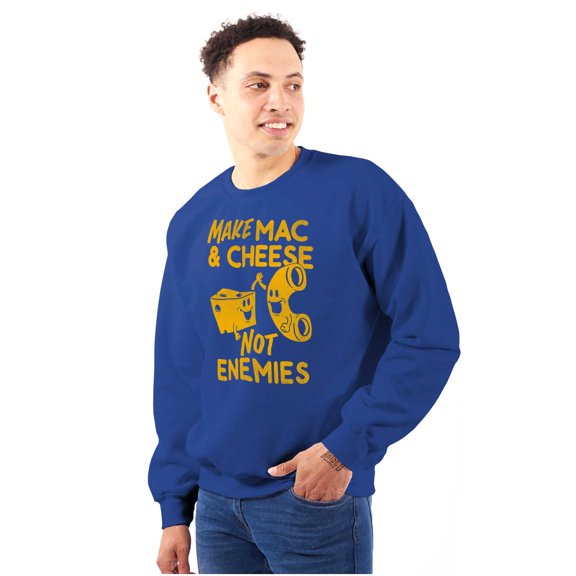 Funny Mac and Cheese Not Enemies Joke Sweatshirt for Men or Women Brisco Brands S