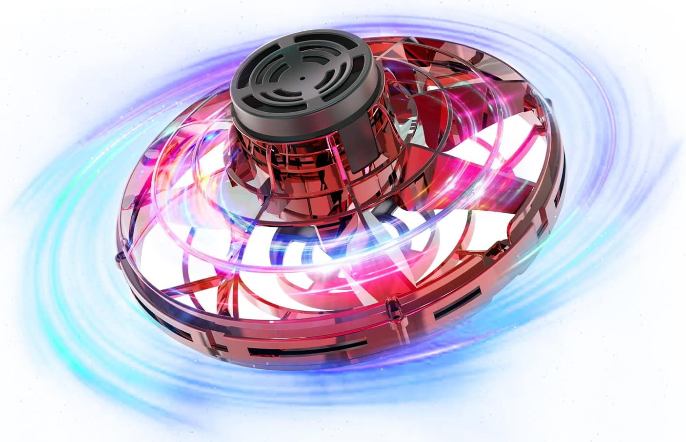 Flying Spinner Mini Drone Hand Operated Drones for Kids Adults Flying Ball Toy with 360 Rotating LED Lights Indoor Outdoor Stress Relief UFO Drone