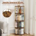 thumbnail image 3 of Flycity 4 Tier Rotating Bookshelf, 360° Display Rotating Bookcase Corner Storage Rack with Special Visible Partition Storage, Gold, 3 of 8