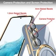 thumbnail image 2 of for Samsung Galaxy S22 Case with Magnetic Ring Holder [Compatible with Magsafe] [Built-in Camera Lens Protector] Glitter Electroplated Gold Sides Shockproof Case for Galaxy S22 Blue, 2 of 11