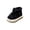 Black, variant on Hrsba Kids Snow Boots,On Solid Color Thick Fleece Lined Bread Style Cotton Boots