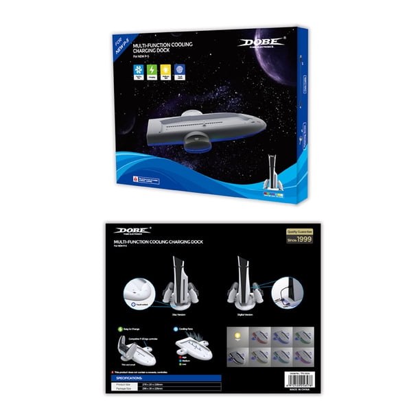 Cargador de controlador de soporte de refrigeración vertical Ehuebsd con luz RGB para PS5 Slim