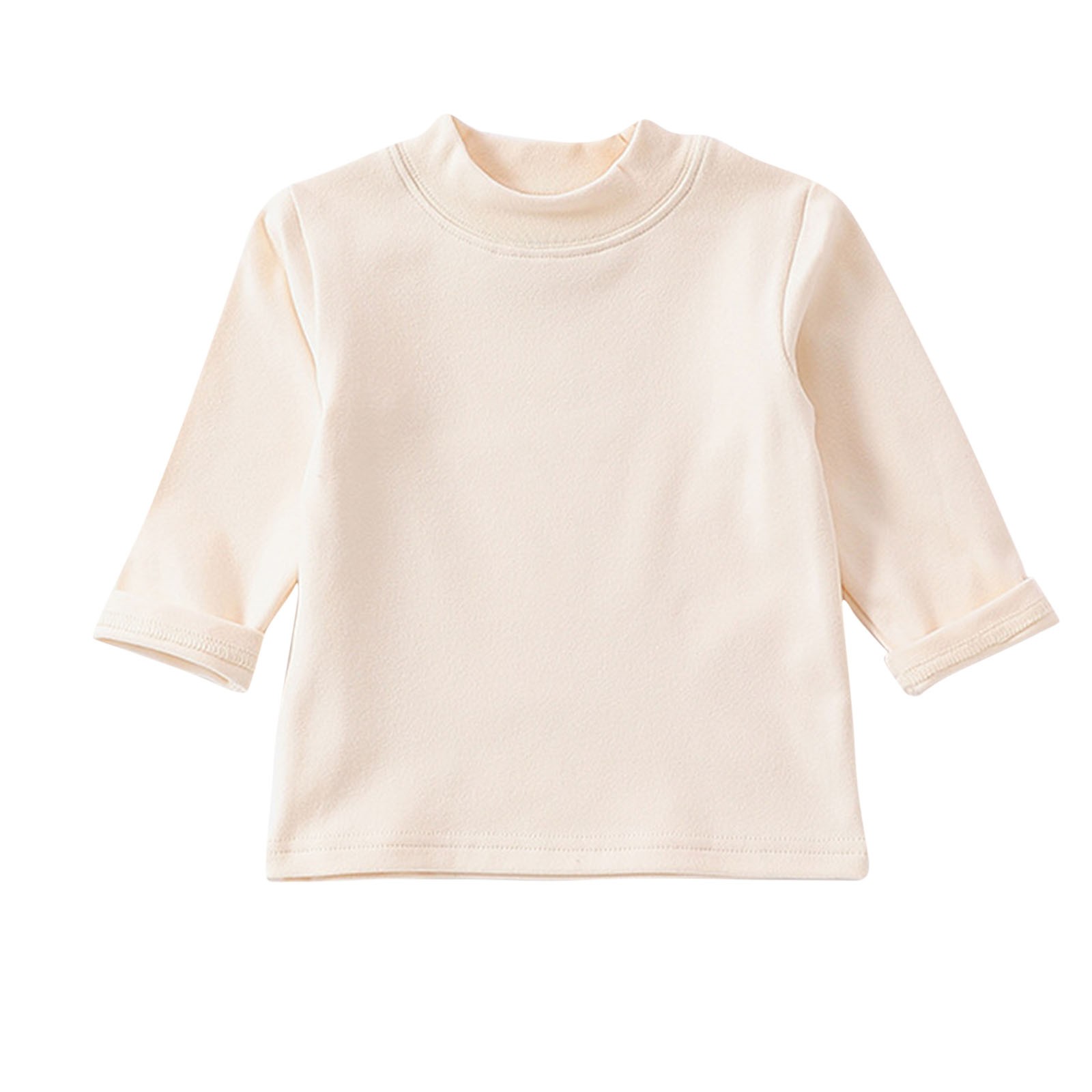 FAIWAD Unisex Baby Long Sleeve Cotton Tops Spring Fall Basic Soft Solid Color Round Neck Pullover Top