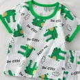 thumbnail image 4 of Atogsazn Toddler Baby Boys Pajamas Clothes Set Kids Cute Print Short Sleeve Tshirt Shorts Outfits Summer Pjs Sleepwear Green 18-24 Months, 4 of 5