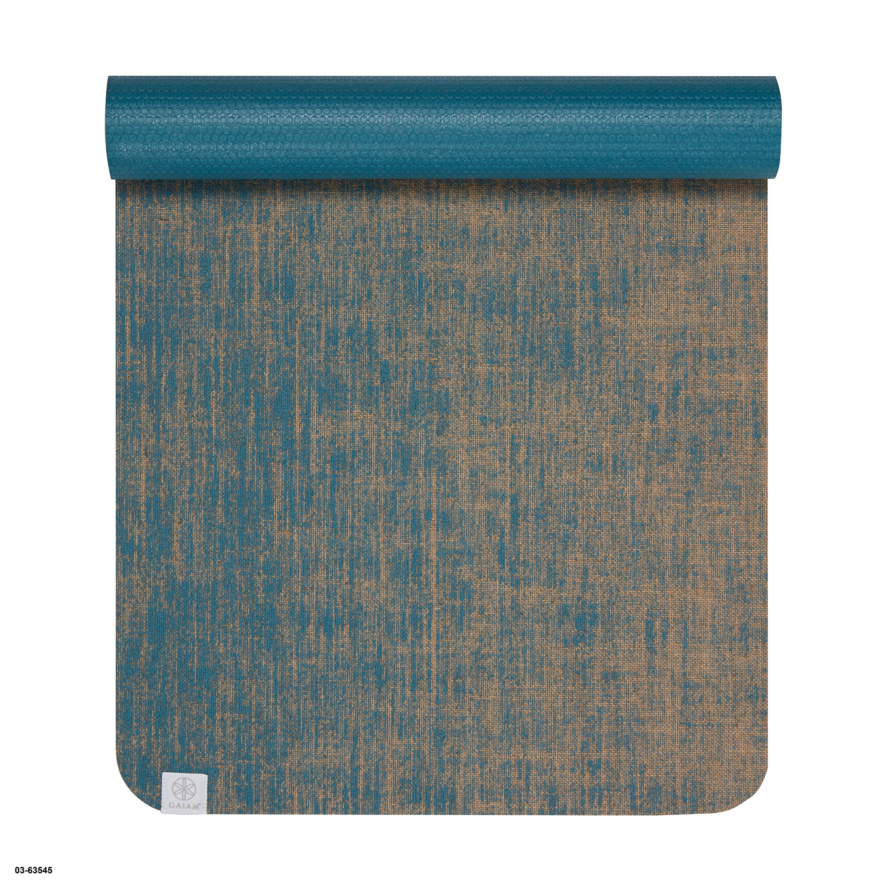 Gaiam Jute Yoga Mat, Teal, 5mm Thick, 1 Mat, 1 Count