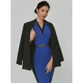 thumbnail image 3 of DARING DIVA Sheath Dress Contrast Color Office Pencil Dresses S White L Royal Blue, 3 of 6