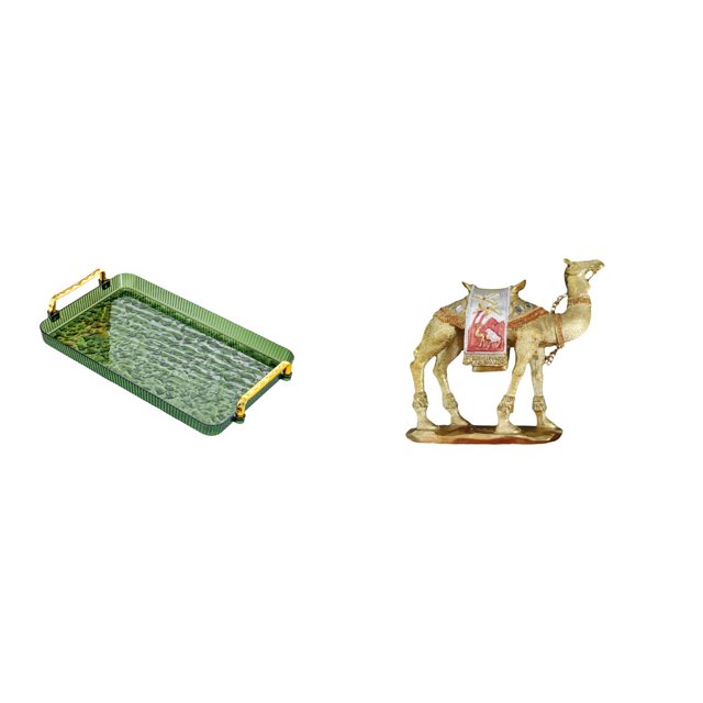 Bandeja para servir,Bandeja rectangular para servir en la cocina con asa,Figura de escritorio,Figura de camello,decoración moderna,regalo para inauguración de casa,Estatua de animal de