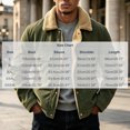 thumbnail image 2 of Ceisia Mens Lapel Corduroy Sherpa Lined Button Front Warm Winter Jacket Coat Army Green M Gift, 2 of 7