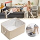 thumbnail image 2 of Organizador para ahorrar espacio en el hogar y la oficina Cesta de almacenamiento plegable de lino beige, 2 of 5