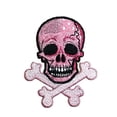 thumbnail image 2 of Altotux Gold Silver Pink Skull Self Adhesive Iron On Applique Sticker Patch 1 pc (Pink), 2 of 3