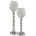 thumbnail image 1 of 5" x 5" x 18" Silver/Crystal - Tall Candleholder, 1 of 2