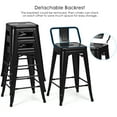 thumbnail image 6 of Costway Set of 4 Low Back Metal Counter Stool 24'' Seat Height Industrial Bar Stools Black, 6 of 10