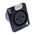 thumbnail image 2 of 3Pin XLR Socket Male Female Panel Mount Chassis Socket Mic Jack Audio Connector, 2 of 5