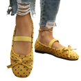 thumbnail image 5 of Willtoo Women Polka Dot Bow Mary Jane Flats Round Toe Elastic Strap Slip On Canvas Shoes Lightweight Soft Sole Casual Ballet Flats, 5 of 6