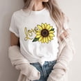 thumbnail image 4 of Summer Casual Tshirts for Women Loose Fit Crewneck Floral Printed Basic Tees Short Sleeve Tops Pullover T Shirt (XL, Yellow 06), 4 of 5