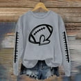 thumbnail image 2 of BODOAO Women's Football Game Day Sweatshirt Women's Rugby Printed Pullover Round Neck Casual Graphic Print Oversized Crewneck Sweatshirts Long Sleeve Pullover for Gameday Hoodies Grey L, 2 of 4