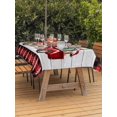 thumbnail image 2 of Outdoor Tablecloth with Umbrella Hole and Zipper, Christmas Truck Rectangle Table Cloth 60x102 Inch Waterproof Tablecloth, Xmas Tree Red Plaid Snowflake Vintage Picnic Table Cover for Patio Camping, 2 of 7