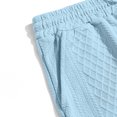 thumbnail image 6 of Havenx Two Piece Outfit for Men Short Sleeve Button Down Shirts and Shorts Lapel Collar Drawstring Textured Outfit Loose Summer Beach Vacation Walking Athletic Outfits Tracksuit,Light Blue M, 6 of 6