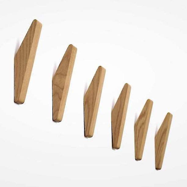 6 Piezas Ganchos de Madera Vintage Ganchos de Madera Capacidad de Carga de 5 Kg, Ganchos de Pared Ganchos para Albornoz Ganchos para Sombreros Ganchos para Abrigos Ganchos Multiusos Ganchos