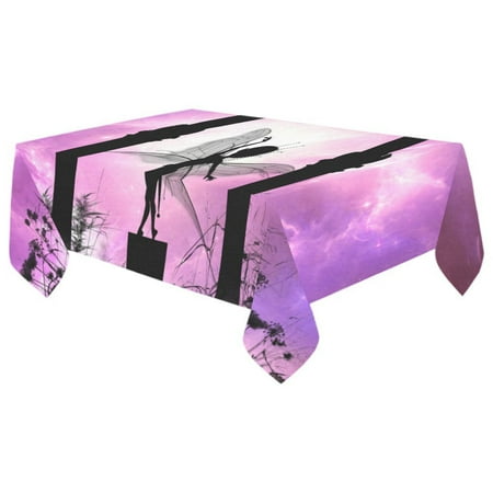 

MYPOP Cute Dancing Fairy In The Night Cotton Linen Tablecloth 60x104 inches Tablecover Desk Table Cloth For Dining Room Tea Table Picnics Parties