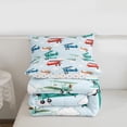 thumbnail image 5 of Erosebridal Colorful Cartoon Airplane Twin Comforter Sets,Multicolor Aircraft Theme Bedding Set For Boys Kids, Reversible 2pcs, 5 of 7