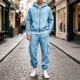 thumbnail image 4 of SELONE Mens 2 Piece Sets Joggers Big and Tall Full Zipper Hoodies Solid Cargo Pant with Pockets Fall Fashion Tracksuit, 4 of 9