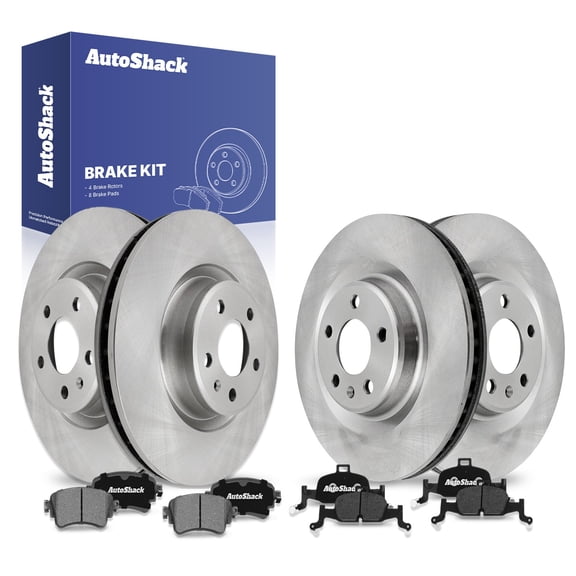 AutoShack Front & Rear Brake Rotors & Ceramic Pads for Audi, Q5 2018, 2020 A4 Quattro 2018-2020 A5 Sportback 2018-2020 S4 2019-2020 S6 2020, AWD L4 2.0L V6 2.9L 3.0L