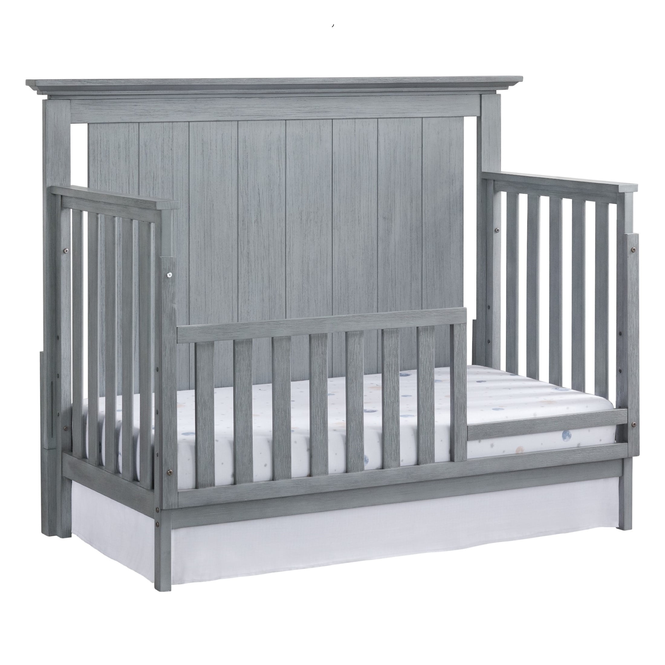 Oxford Baby Langston 4-in-1 Convertible Crib, Graphite Gray, Wooden Crib