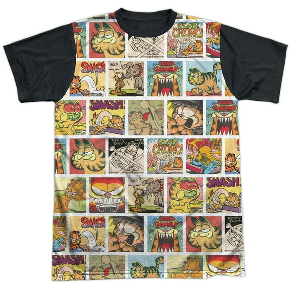 Garfield - Collage - Short Sleeve Black Back Shirt - XXX-Large