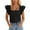 Black, variant on Lixiuxyad Women Basic Tee Women's Floral Print Short Sleeve Blouse Ruffle Hem Square Neck Tops Summer Fashion Casual Tunic Shirt For Ladies,Black
