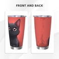 thumbnail image 3 of Cauagu Cute Black Kitten Cartoon Pattern 20oz Tumbler,Stainless Steel Vacuum Insulated Tumbler with Lid Insulated Coffee Mug Thermal Cup with Splash Proof Sliding Lid-Without Straw, 3 of 8