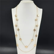 Trendy Gold Hammered Leaf Strand, Layered, Long Necklace For Women and Girls