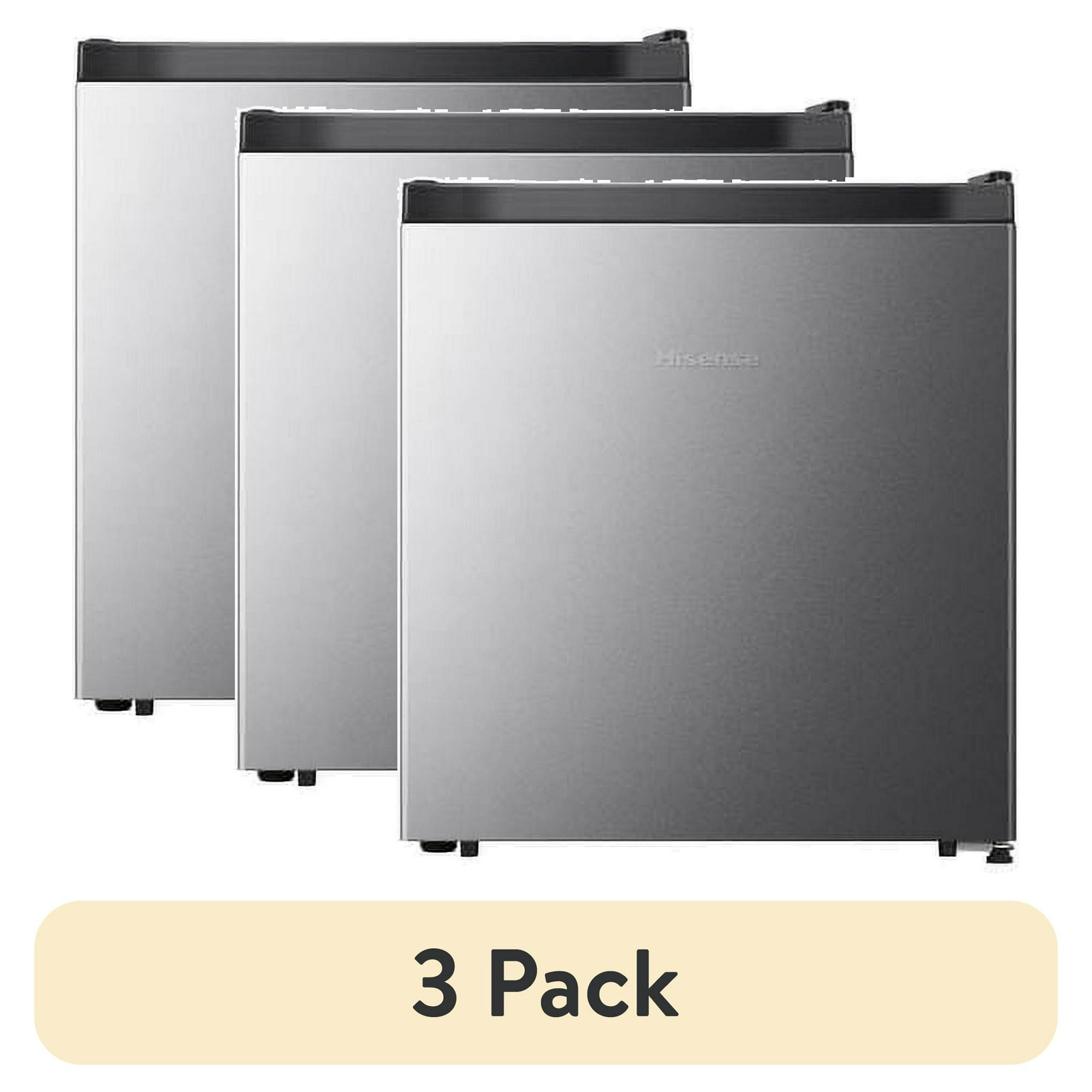 (3 pack) Hisense 1.6 Cu Ft Single Door Mini Fridge Silver Energy Star 1 Year Warranty WMS017M6XVE New