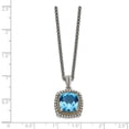 thumbnail image 2 of 925 Sterling Silver With Real 14kt Lt Swiss Blue Topaz Necklace; 18 inch; Lobster Clasp; for Adults and Teens; for Women and Men, 2 of 2