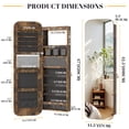 thumbnail image 2 of LVSOMT 47.2" LED Mirror Jewelry Cabinet Wall Mounted or Door Hanging, Rounded Corner Jewelry Armoire Organizer, Lockable Full Length Mirror with Storage, Interior Mirror & Makeup Shelf,Rustic Brown, 2 of 11