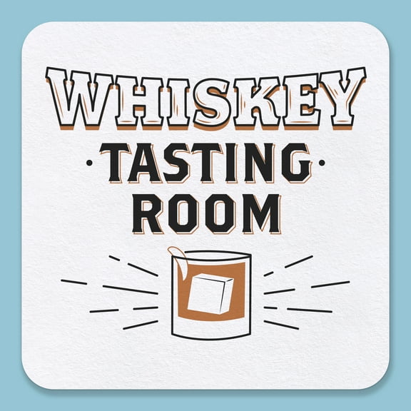 Big Dot of Happiness 25 Ct Whiskey Tasting Room Drink Coasters, 4-Inch Disposable Square Paper Coasters for Home Bar Accessories or Birthday Parties
