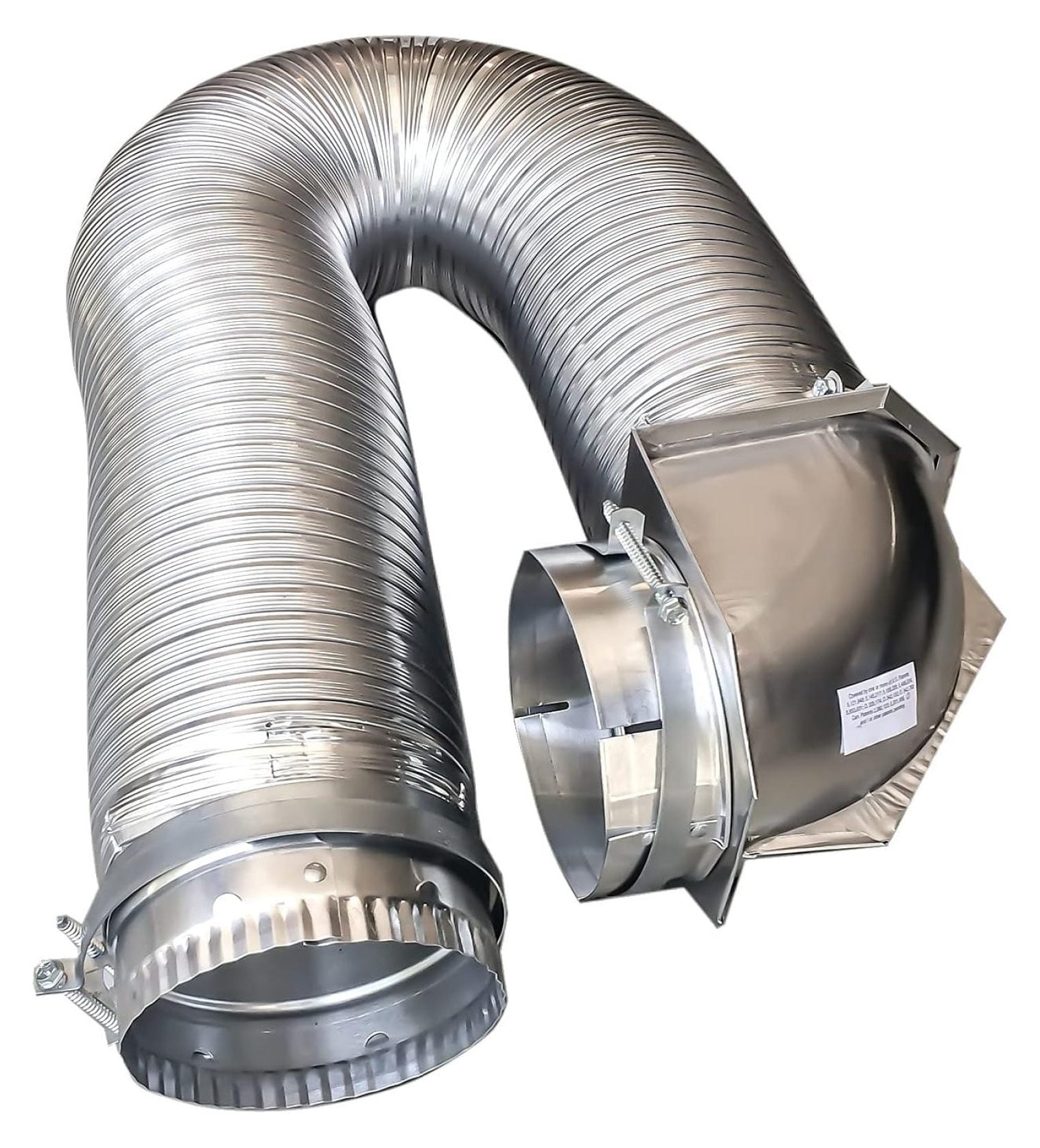 084718 All Metal SAF-T Single Elbow Dryer Vent Duct Kit, UL Listed, 4" Diameter x 8' Length, Silver - Durable & Fire-Resistant