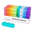 thumbnail image 1 of Monthly 3 A Day, One Month Pill Box Organizer To Hold Fish Oil, Vitamins, Supplements & Medications, 1 of 5