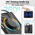 thumbnail image 6 of FJLBDE Case for iPad Air 5th Generation/iPad Air 4th Generation 10.9 inch with 360 Rotating Stand, Shoulder Strap, Heavy Duty Shockproof Cover, Black, 6 of 7