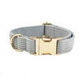 thumbnail image 1 of Light Grey Corduroy Dog Collar And Leash With Custom Engraved Nameplate, 1 of 17