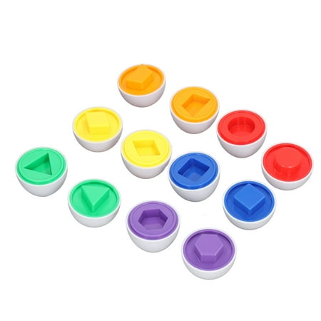 Lot De 12 Œufs Assortis Reconaissables Par Couleur Et Forme