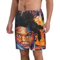 thumbnail image 2 of Jean Michel Basquiat Men's Beach Shorts Quick Dry Athletic Workout Swim Shorts Elastic Waist Drawstring Summer Shorts, 2 of 5