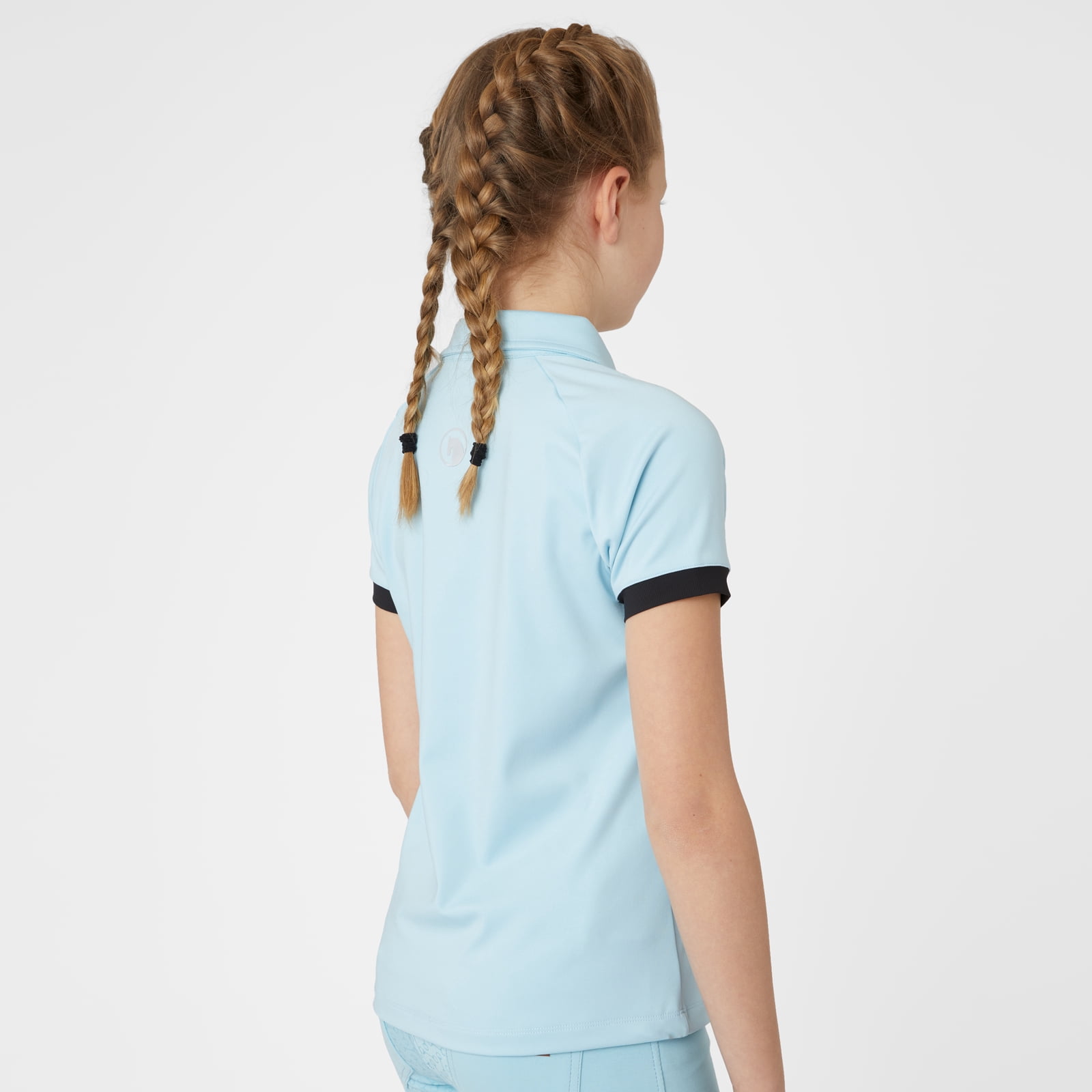 HORZE Laura Kids' Equestrian Moisture Wicking Short Sleeve Training Shirt with Mesh