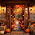 thumbnail image 4 of Thanksgiving Door Cover 35x71 inch, Fall Door Curtain, Autumn Pumpkin Harvest Banner for Indoor Outdoor Decor Photo Booth Props, 4 of 6