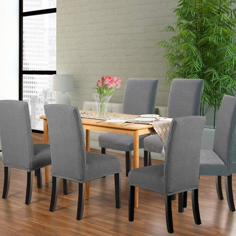 NORTHERN BROTHERS Dining Chair Covers Stretch Chair Covers Parsons Chair Slipcover Chair Covers for Dining Room Set of 2 Light Grey
