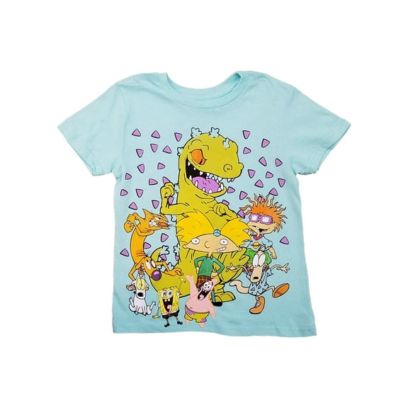 Nickelodeon Boys Aqua Rugrats & SpongeBob Tee Shirt T-Shirt XS 4-5