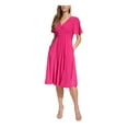 thumbnail image 1 of JESSICA HOWARD Robe de Soirée à Taille Empire pour Femmes, Rose, Plissée, avec Poches Zippées, Doublée, Froncée, Manches Flottantes, Encolure Cache-Cœur, Longueur Genou, Taille 6, 1 of 1