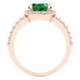 thumbnail image 4 of 2.78ct oval cut green emerald 14k rose gold halo Bridal Wedding Engagement Promise Anniversary Ring for Women size 4, 4 of 7